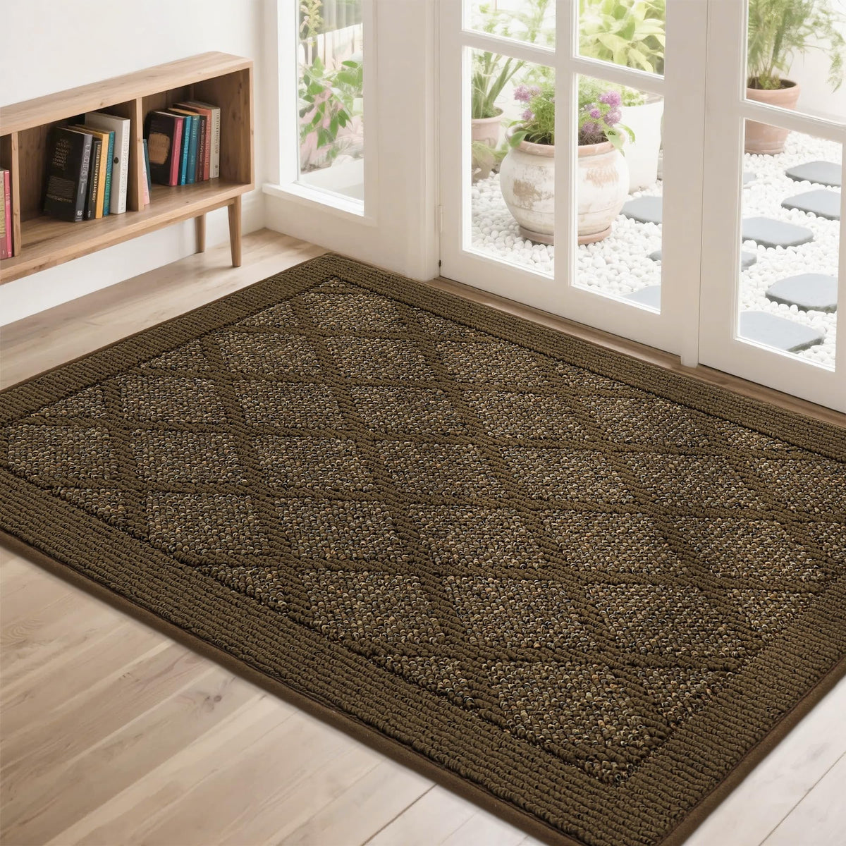 COSY HOMEER Non-Slip Door Mat 20"x32",Entryway Rugs Low Profile,Beige
