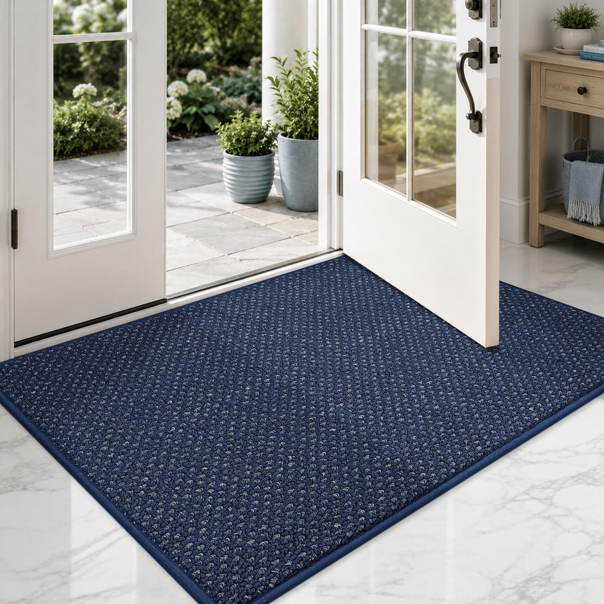 COSY HOMEER Door Mat Non-Slip Entryway Rugs Dirt Trapper, 17"x30", Beige