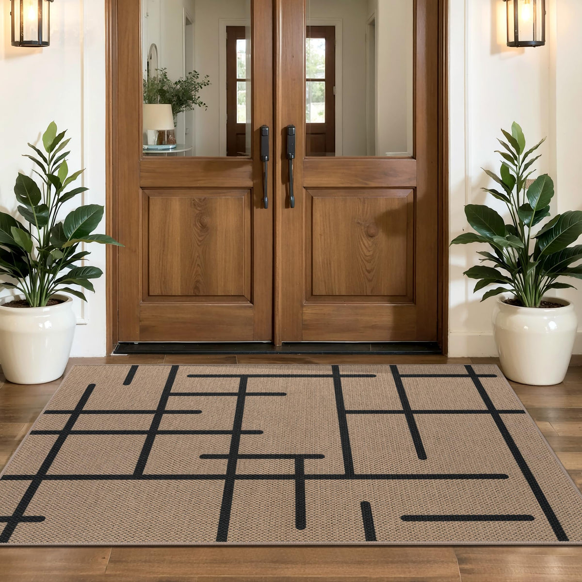 Tangsoo Easy Jute 2x3 Small Outdoor Rug,Washable Non-Slip Entryway Door Mat