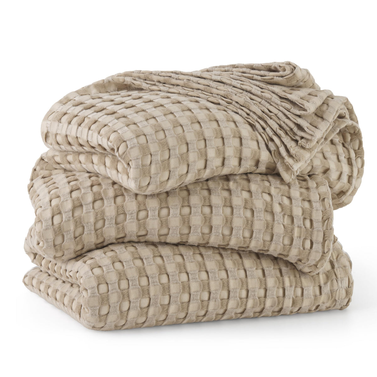 Bedsure Cooling Waffle Blanket for Hot Sleepers, Natural, King, 104" X 90"