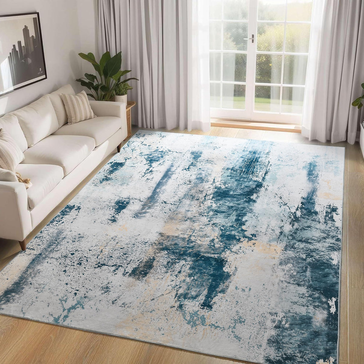 Entrance Rugs Indoor 2x3 Grey Entry Rug Washable Abstract Small Area Rug Non-Slip Low Pile Throw Rugs for Entryway, Kitchen Floor, Front Door Indoor Door Mat, Bathroom, Bedroom Bedside