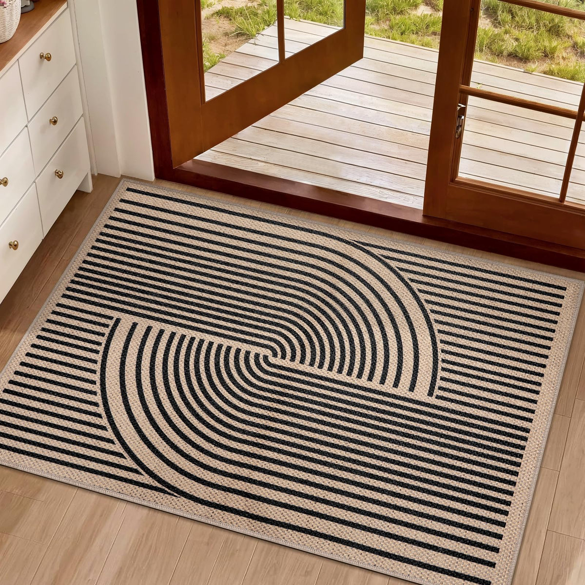 Tangsoo Easy Jute 2x3 Small Outdoor Rug,Washable Non-Slip Entryway Door Mat