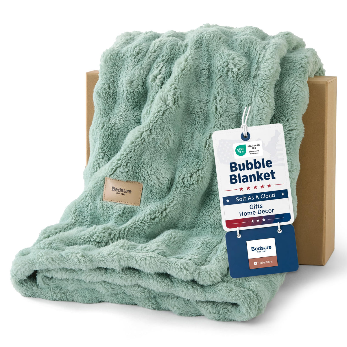 Bedsure Cloud Bubble Blanket, Soft Cozy Throw, Off White, 50"×60"