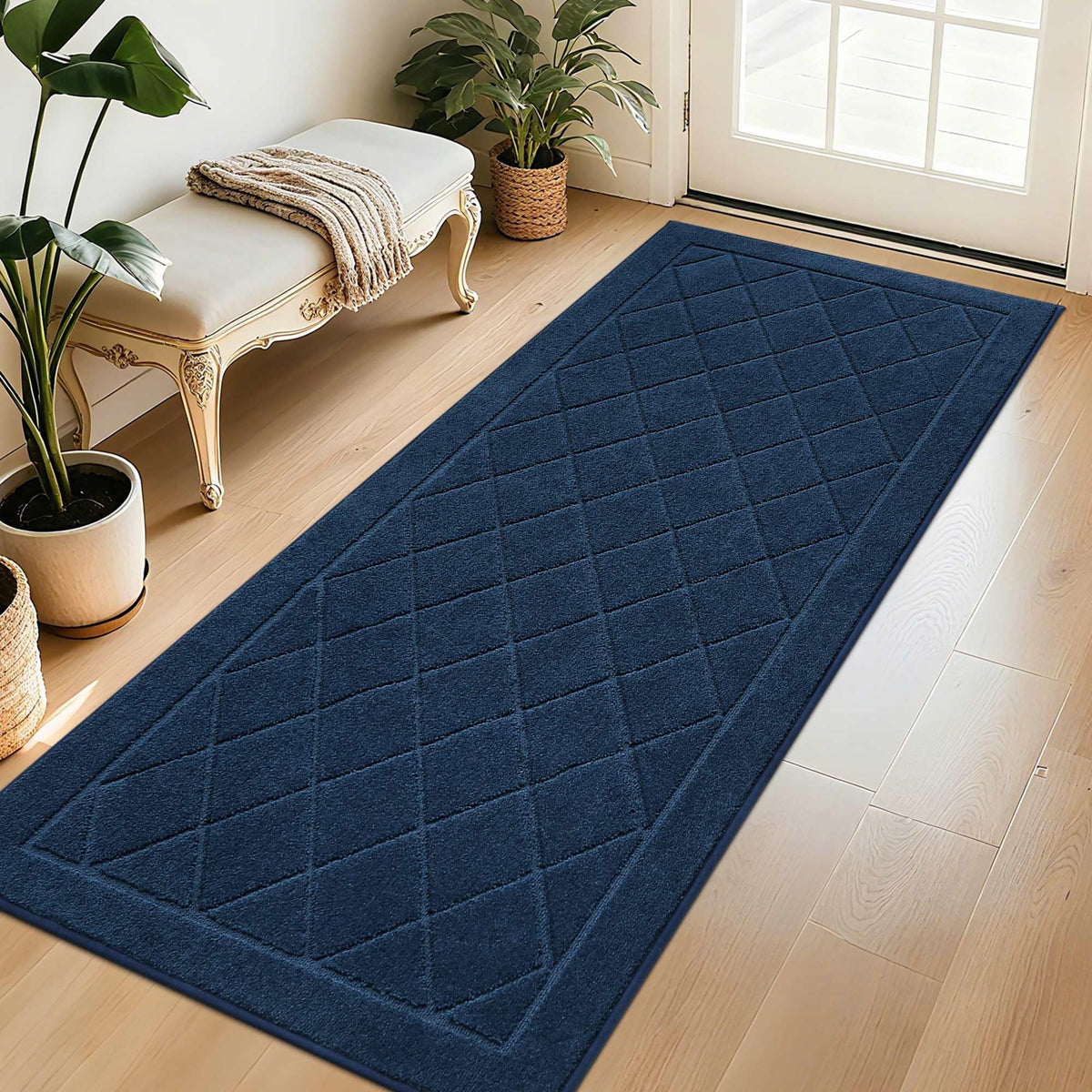 BEQHAUSE Dirt Trapper Door Mat 32" x 48", Doormat Non-Slip, Dark Grey