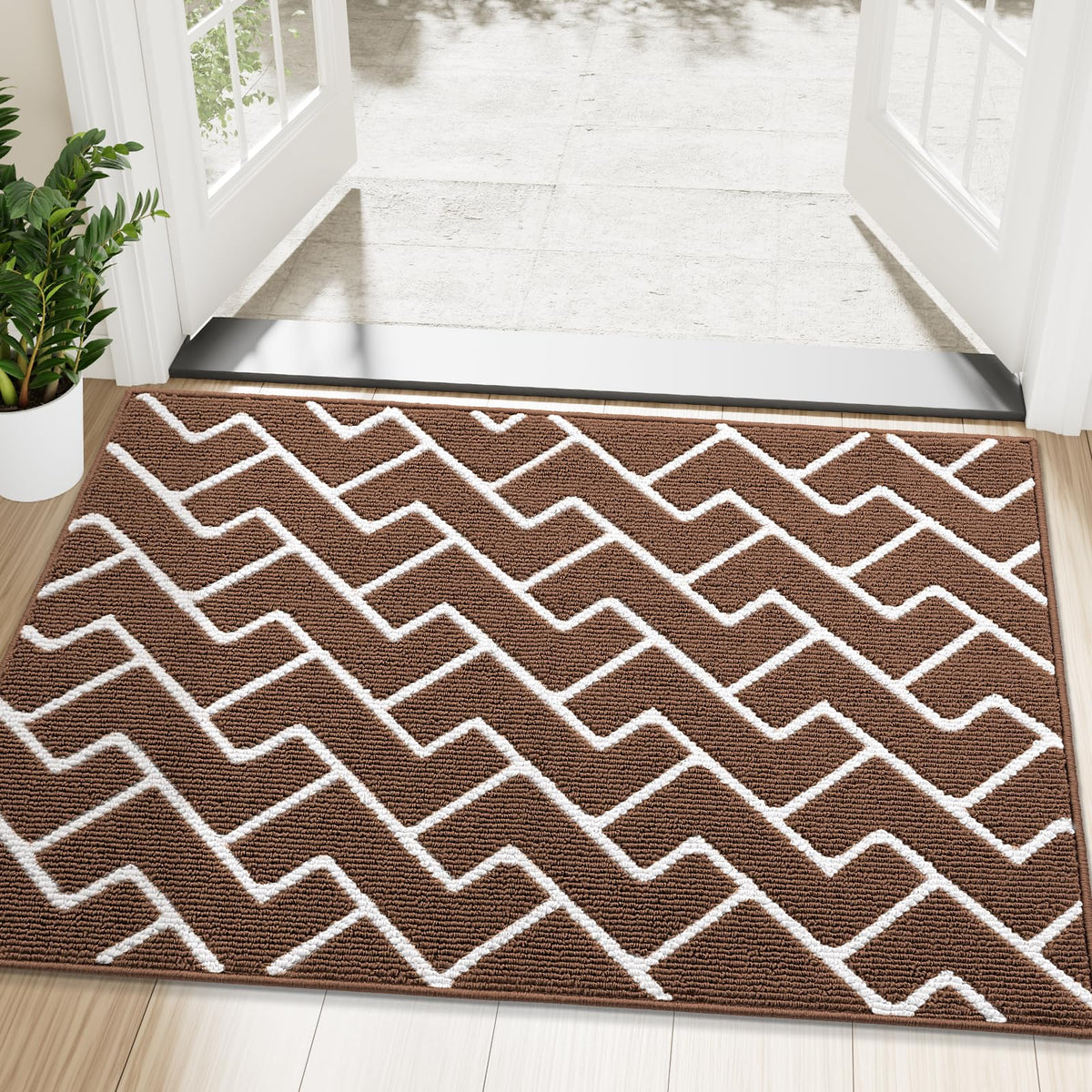 OLANLY Indoor Door Mat 32x20, Low-Profile Dirt Resistant Doormat, Grey