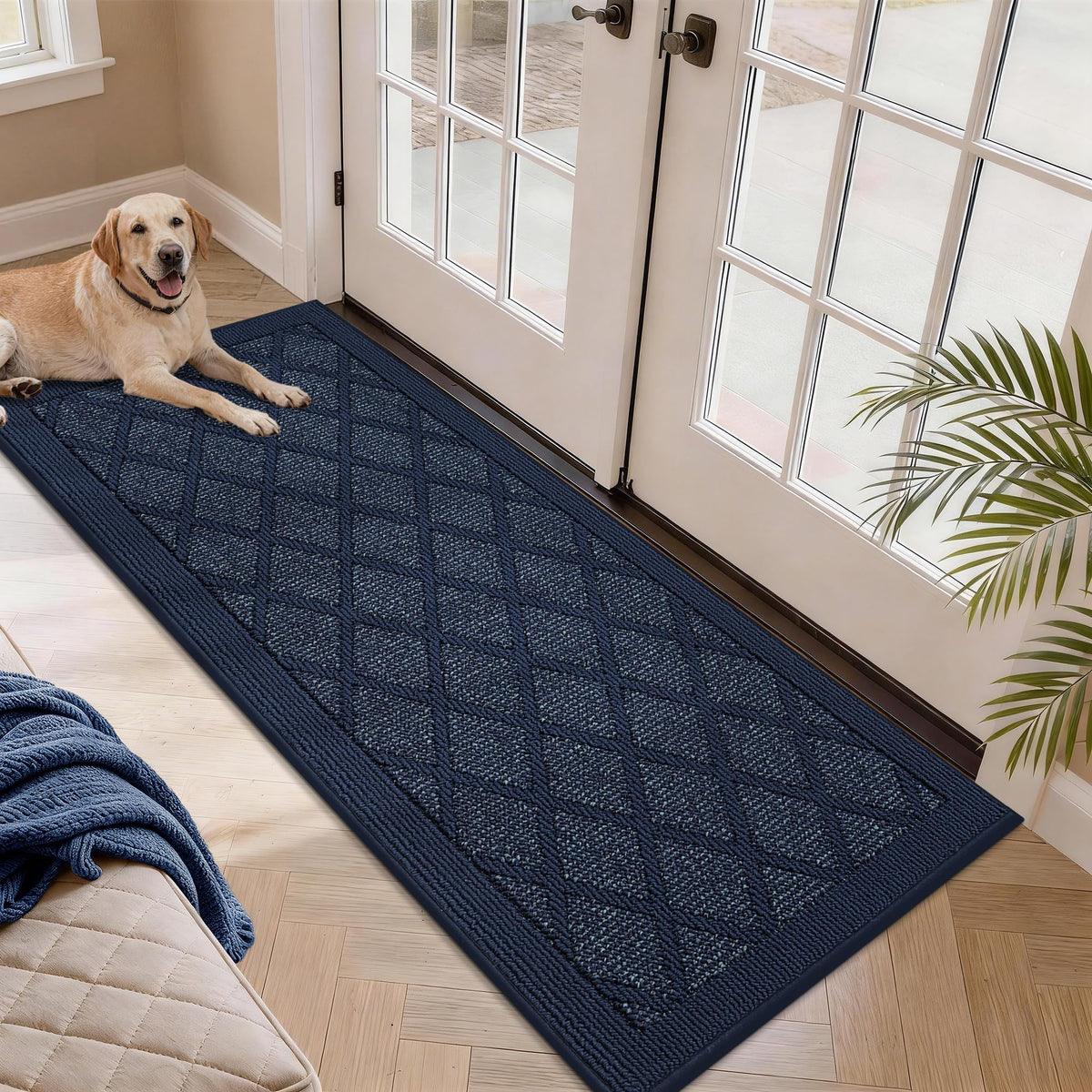 COSY HOMEER Non-Slip Door Mat 20"x32",Entryway Rugs Low Profile,Beige