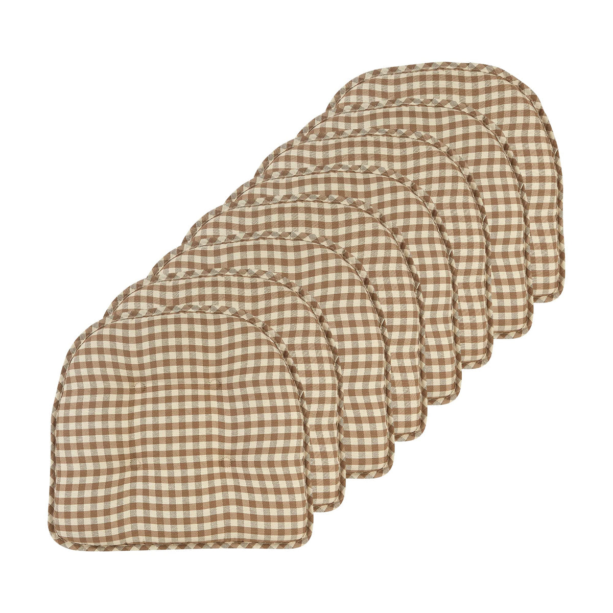Klear Vu Omega Non-Slip Chair Cushions, Assembled in USA, U-Shaped Skid-Proof Seat Pads for Dining Room, Kitchen, Office, 15"x16" 4 Pack Slub Natural 4 Count