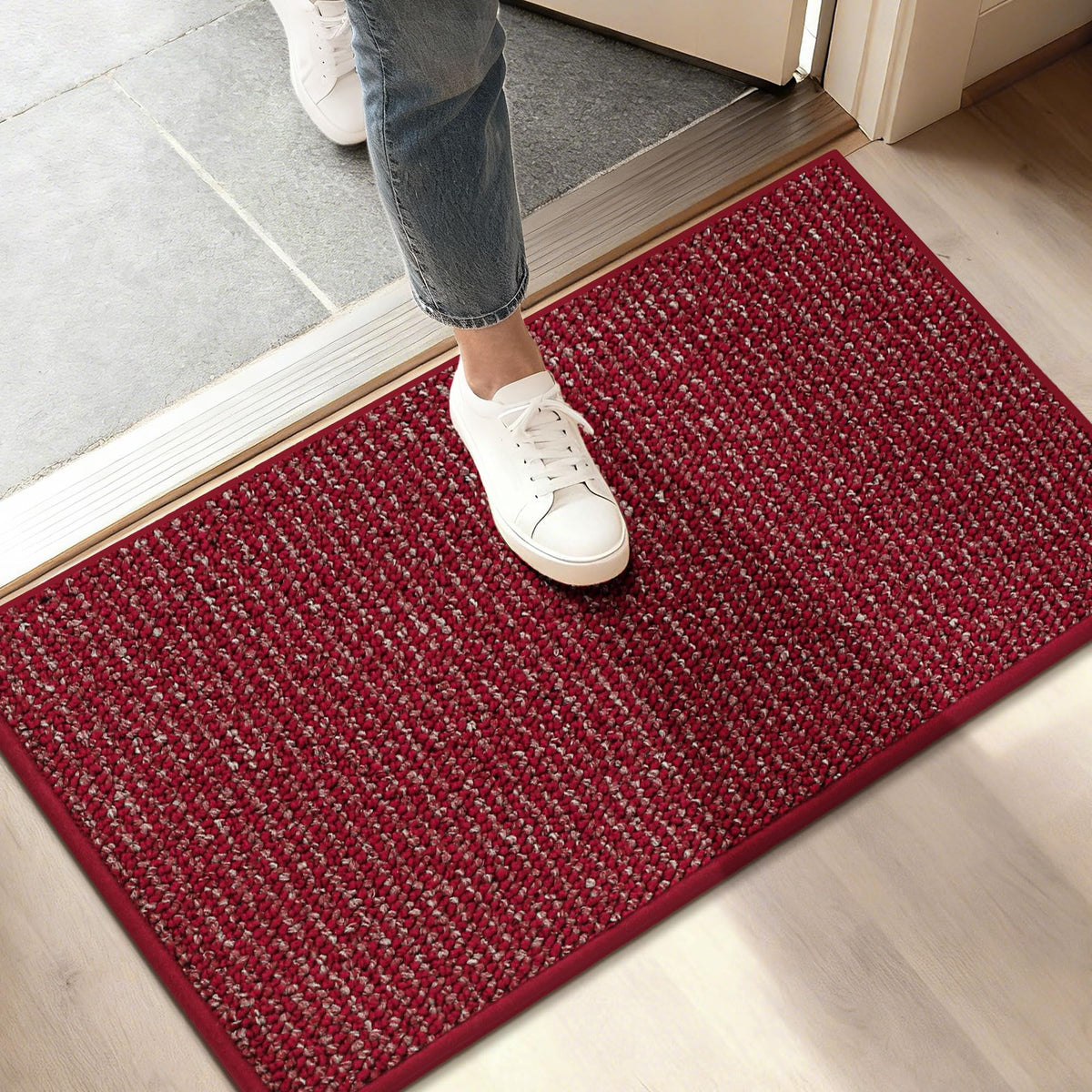 BEQHAUSE Dirt Trapper Door Mat 20"x32", Non-Slip Washable Doormat, Charcoal