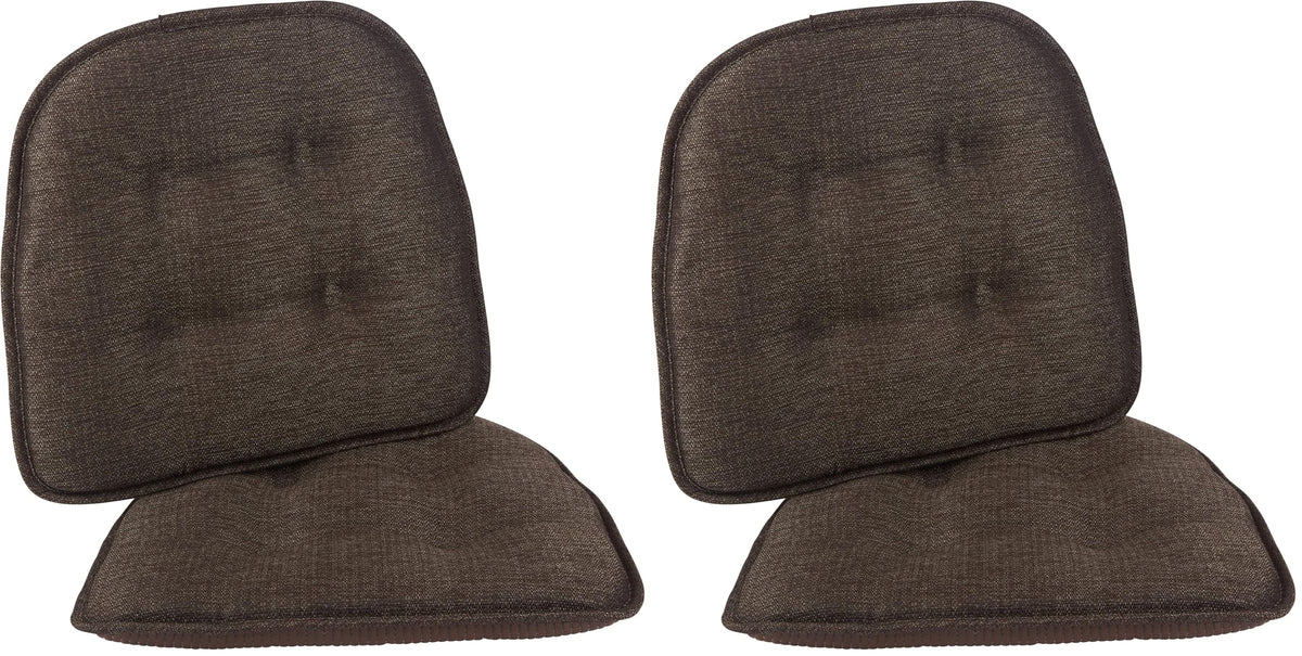 Klear Vu Omega Non-Slip Chair Cushions, Assembled in USA, U-Shaped Skid-Proof Seat Pads for Dining Room, Kitchen, Office, 15"x16" 4 Pack Slub Natural 4 Count