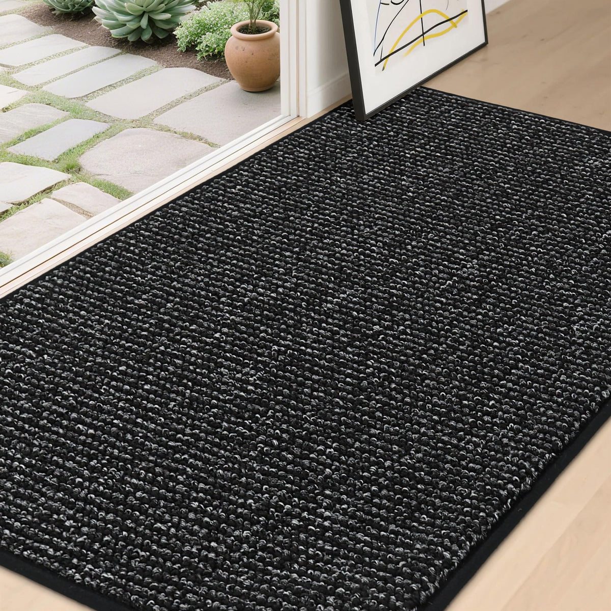BEQHAUSE Dirt Trapper Door Mat 20" x 32", Non-Slip Washable Doormats, Green