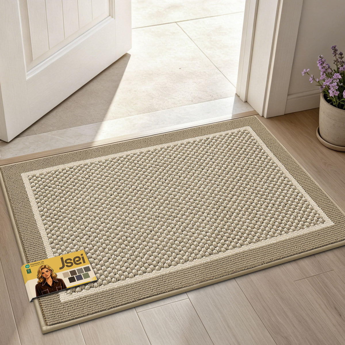 JSEI Dirt Trapper Door Mat 20"x32" , Non-Slip Doormat ,Dark Grey