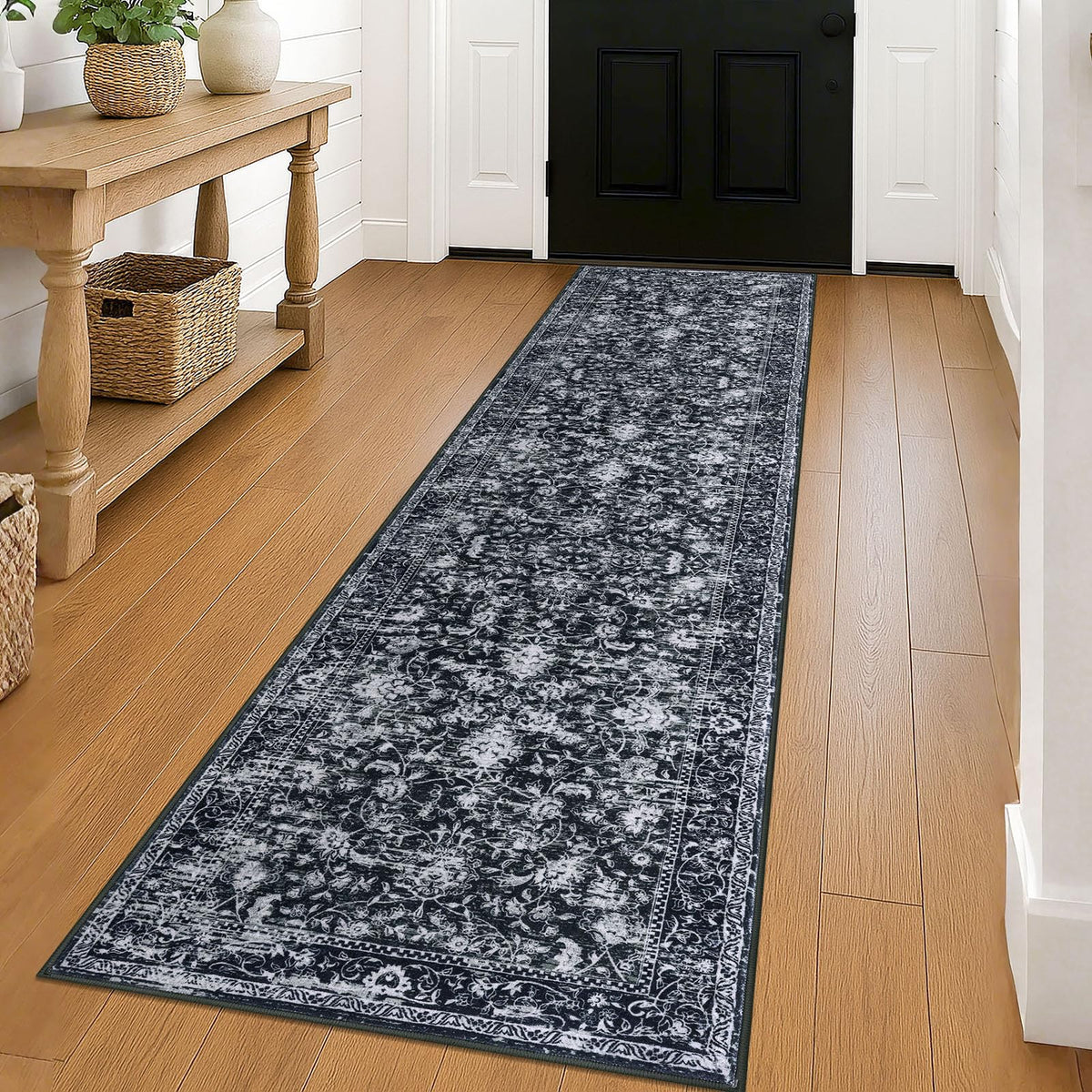 KILOCOCO 2x3 Washable Rug Small Entryway Rugs Indoor Door Mat, Blue/Navy