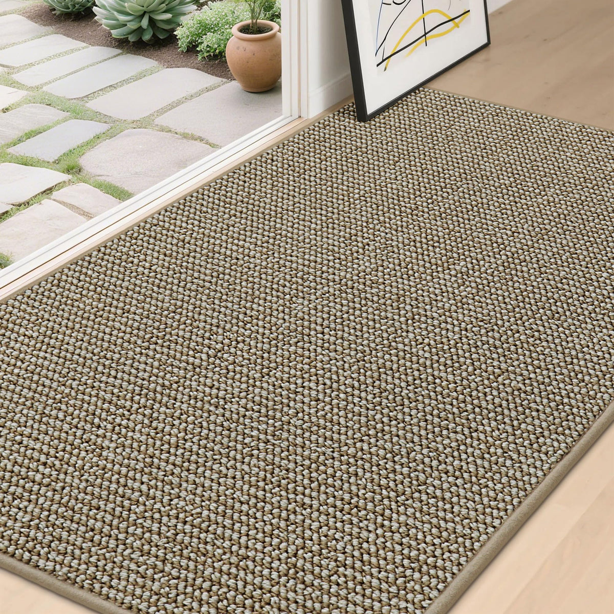 BEQHAUSE Dirt Trapper Door Mat 20"x32", Non-Slip Washable Doormat, Charcoal