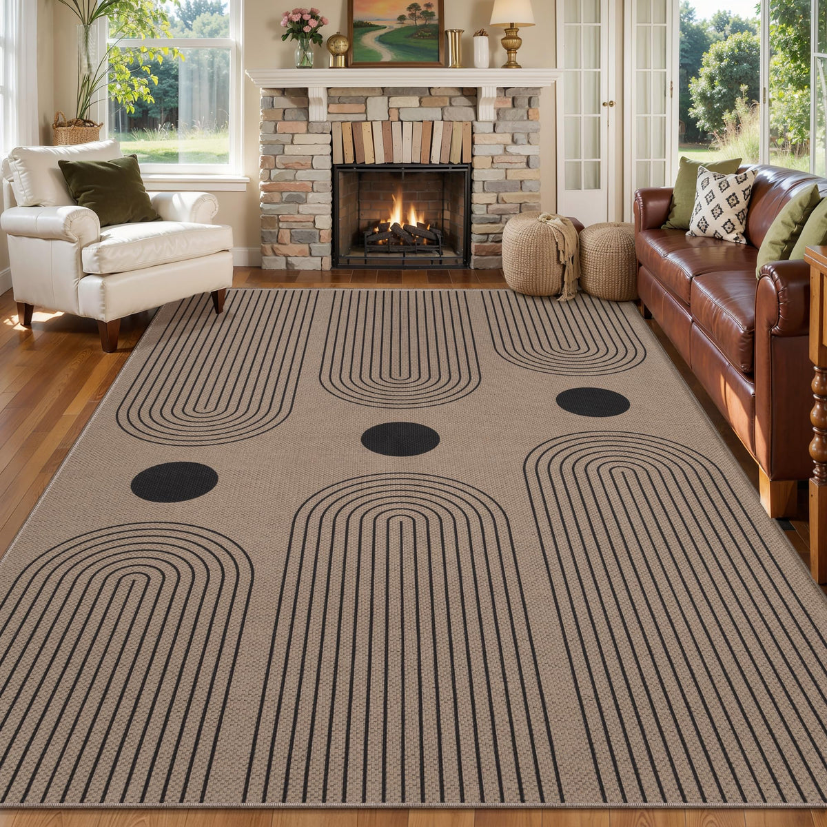 Tangsoo Easy Jute 2x3 Small Outdoor Rug,Washable Non-Slip Entryway Door Mat
