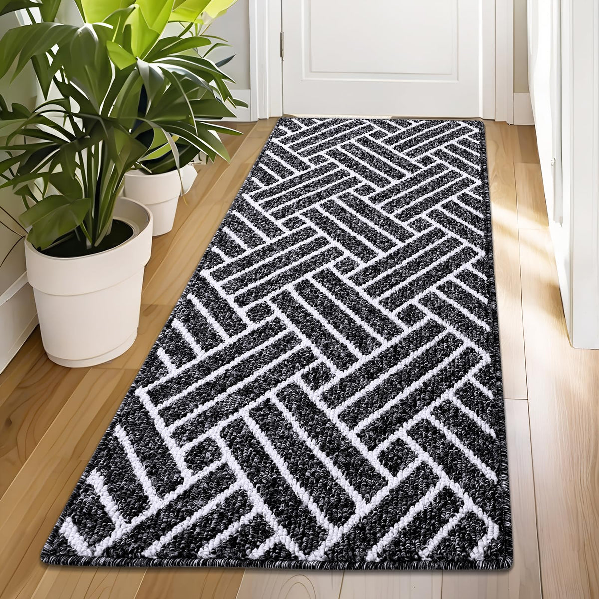 OLANLY Indoor Door Mat 32x20, Low-Profile Dirt Resistant Doormat, Grey