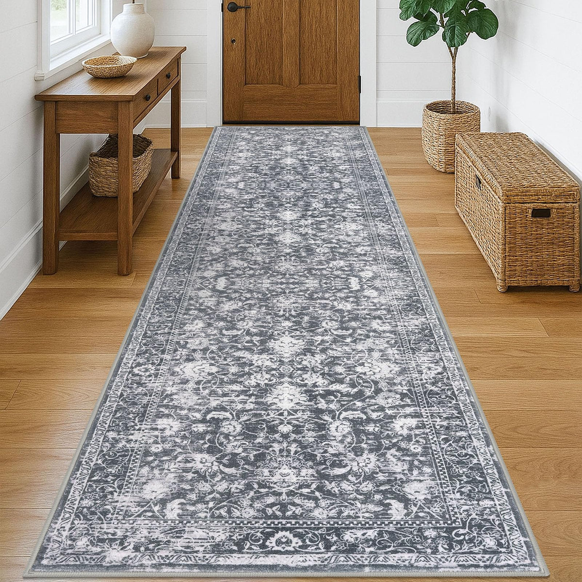 KILOCOCO 2x3 Washable Rug Small Entryway Rugs Indoor Door Mat, Blue/Navy