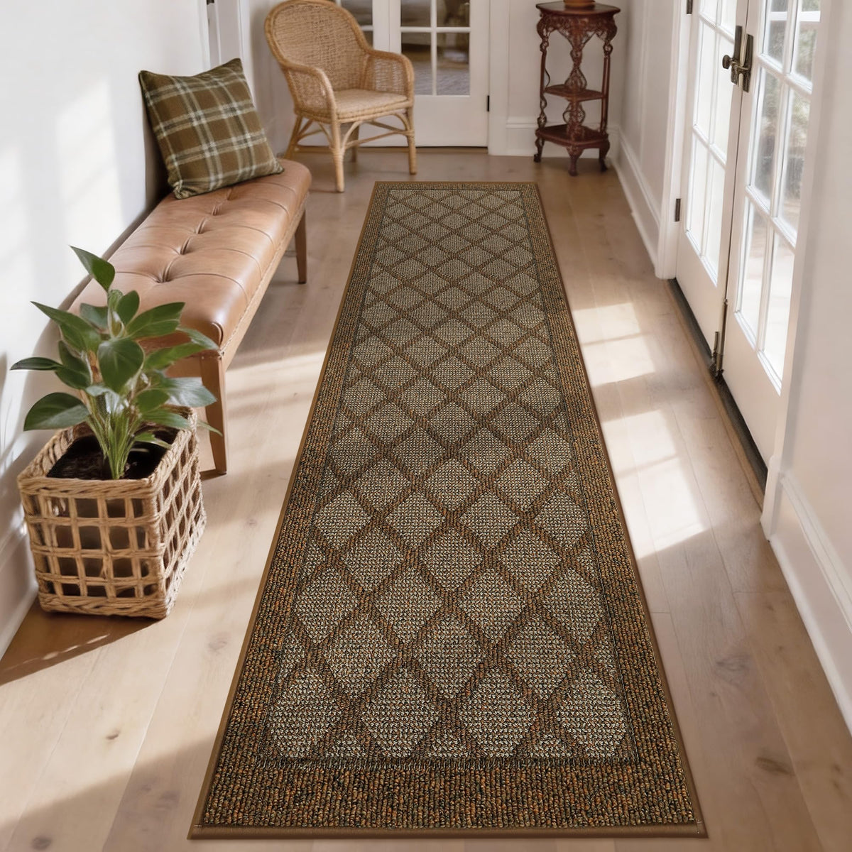 COSY HOMEER Non-Slip Door Mat 20"x32",Entryway Rugs Low Profile,Beige