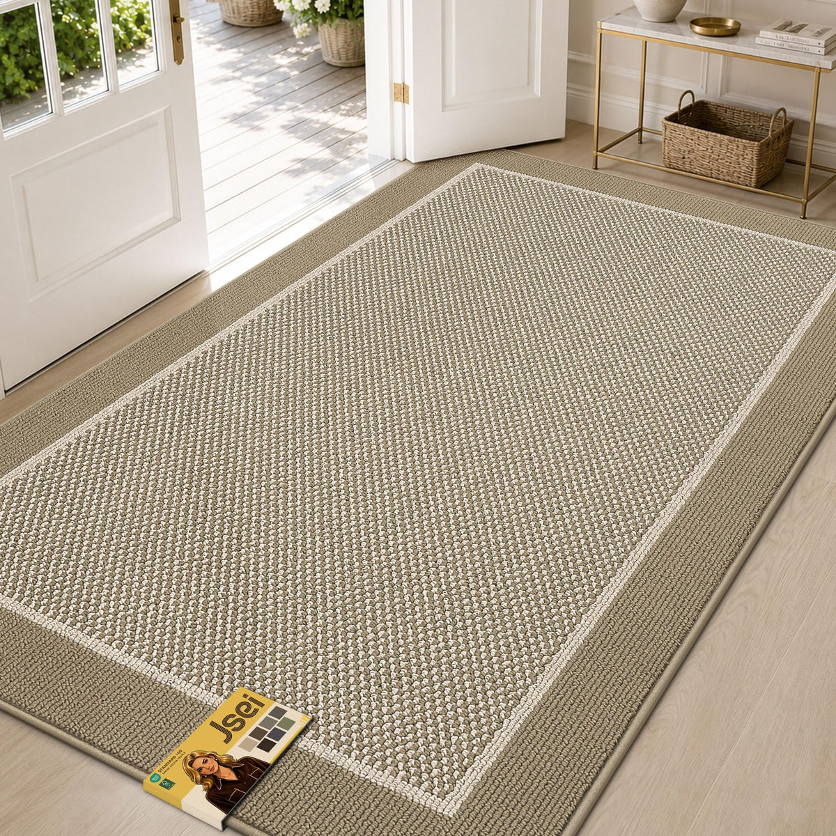 JSEI Dirt Trapper Door Mat 20"x32" , Non-Slip Doormat ,Dark Grey