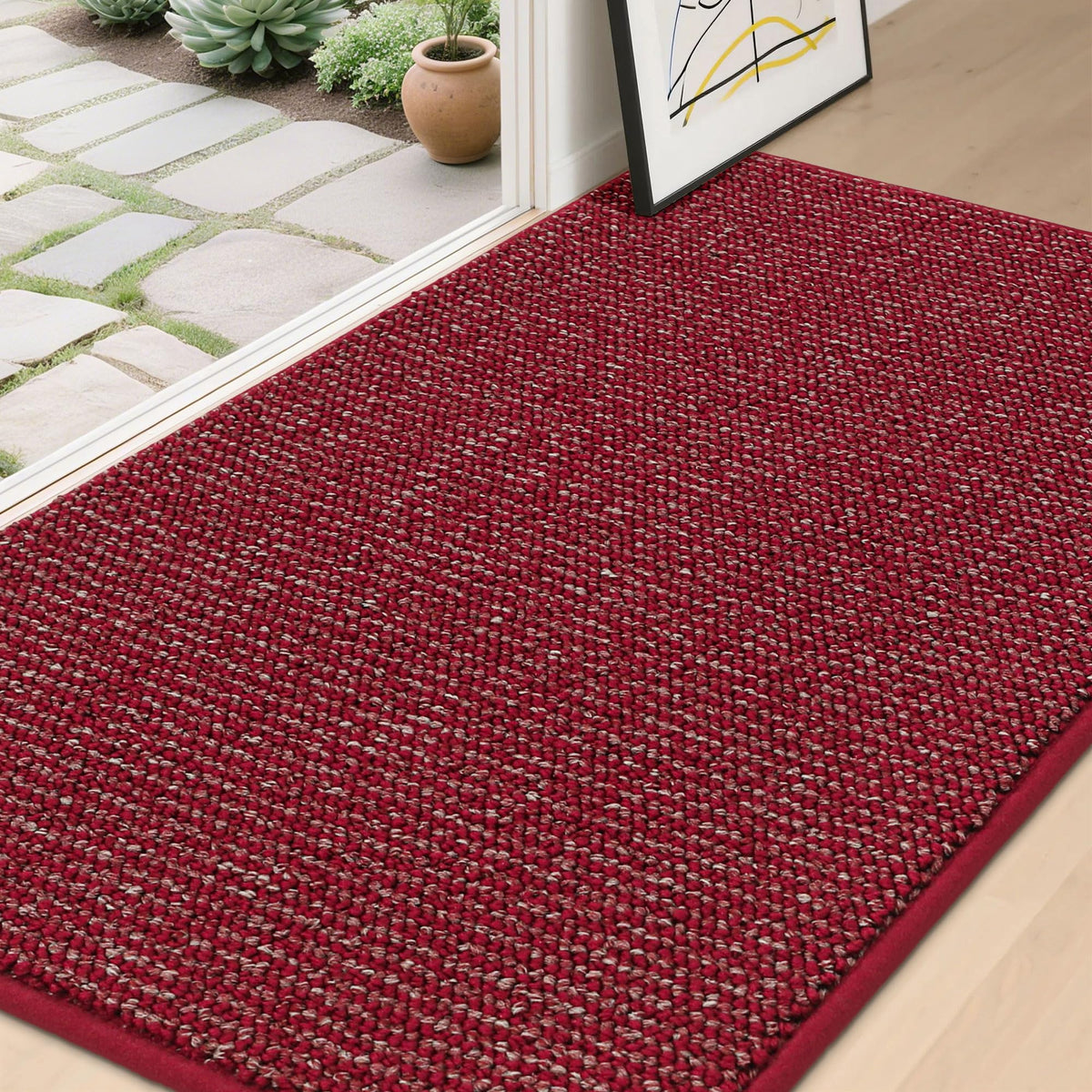 BEQHAUSE Dirt Trapper Door Mat 20" x 32", Non-Slip Washable, Light Beige