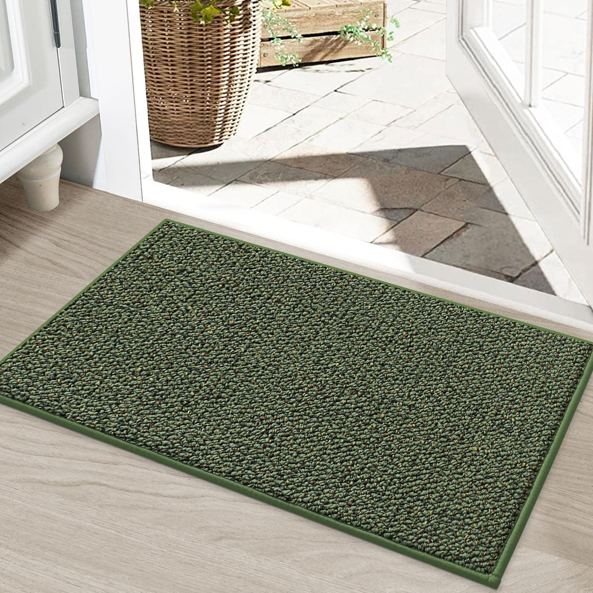 BEQHAUSE Dirt Trapper Door Mat 32" x 48", Non-Slip Washable Doormats, Beige