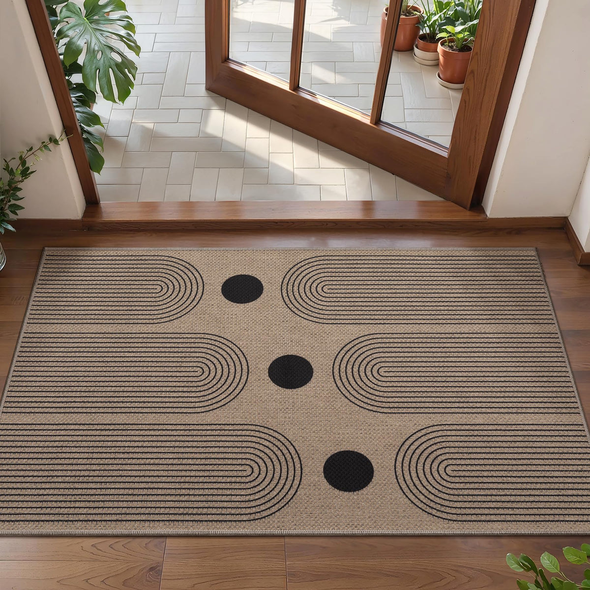 Tangsoo Easy Jute 2x3 Small Outdoor Rug,Washable Non-Slip Entryway Door Mat