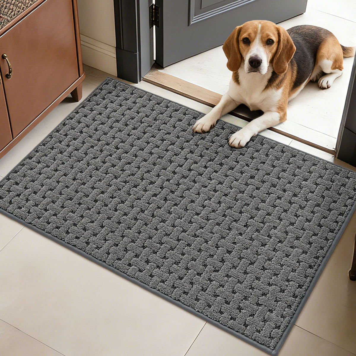 Door Mat Indoor Entrance 36"x60", Non-Slip Entryway Rugs, Blue