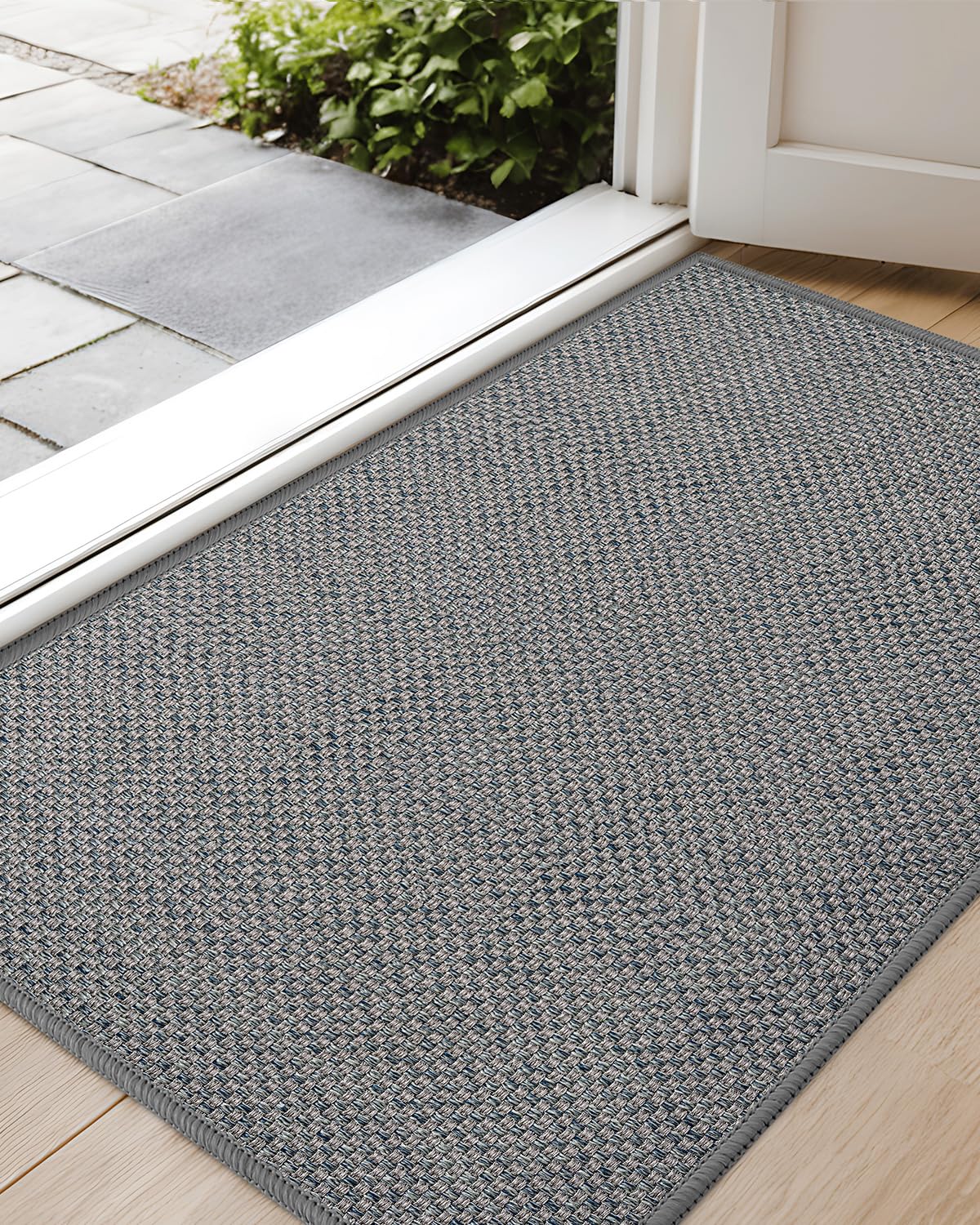 Color&Geometry Ultra-Thin Indoor Door Mat Entrance, 17"x30" Heather Khaki