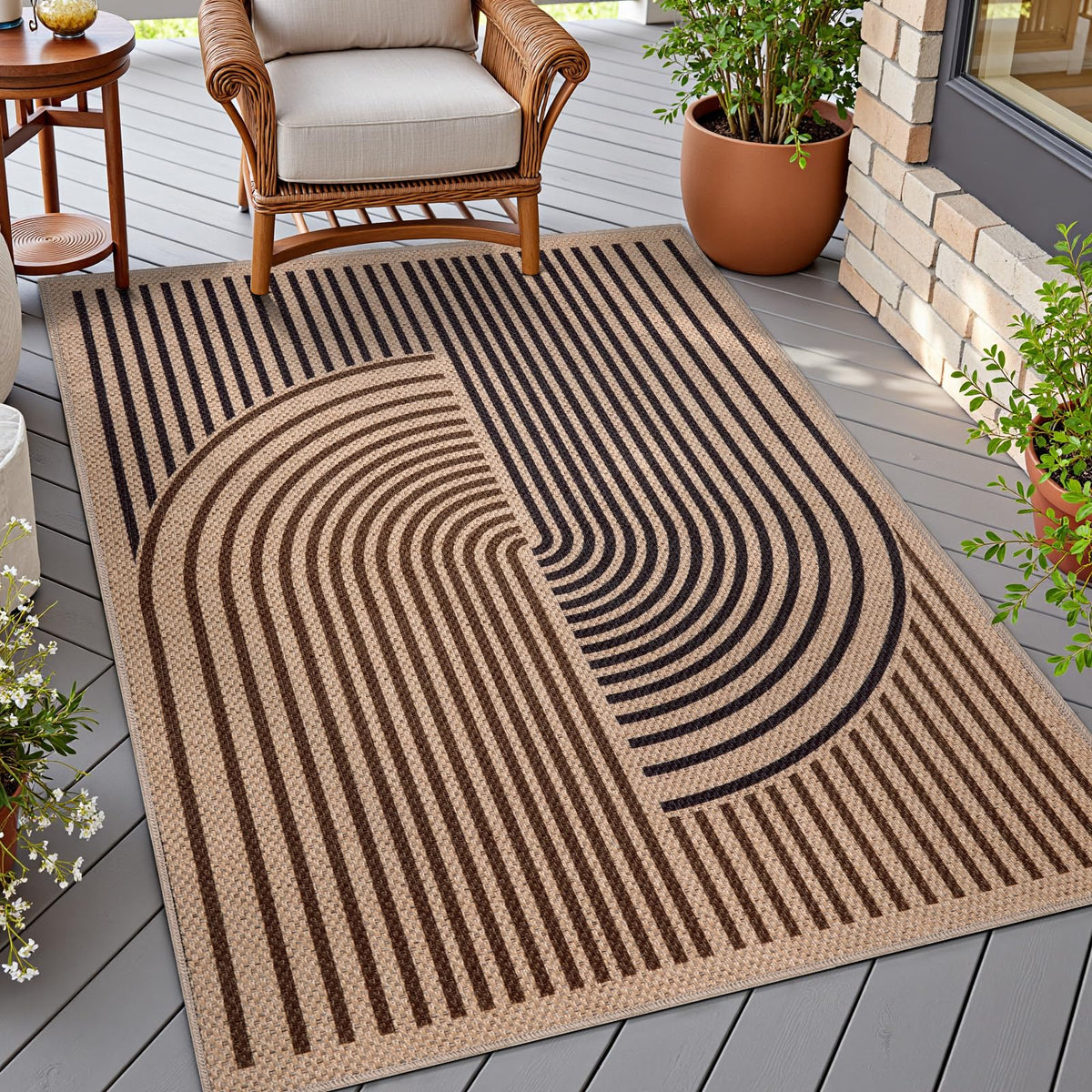 Tangsoo Easy Jute 2x3 Small Outdoor Rug,Washable Non-Slip Entryway Door Mat