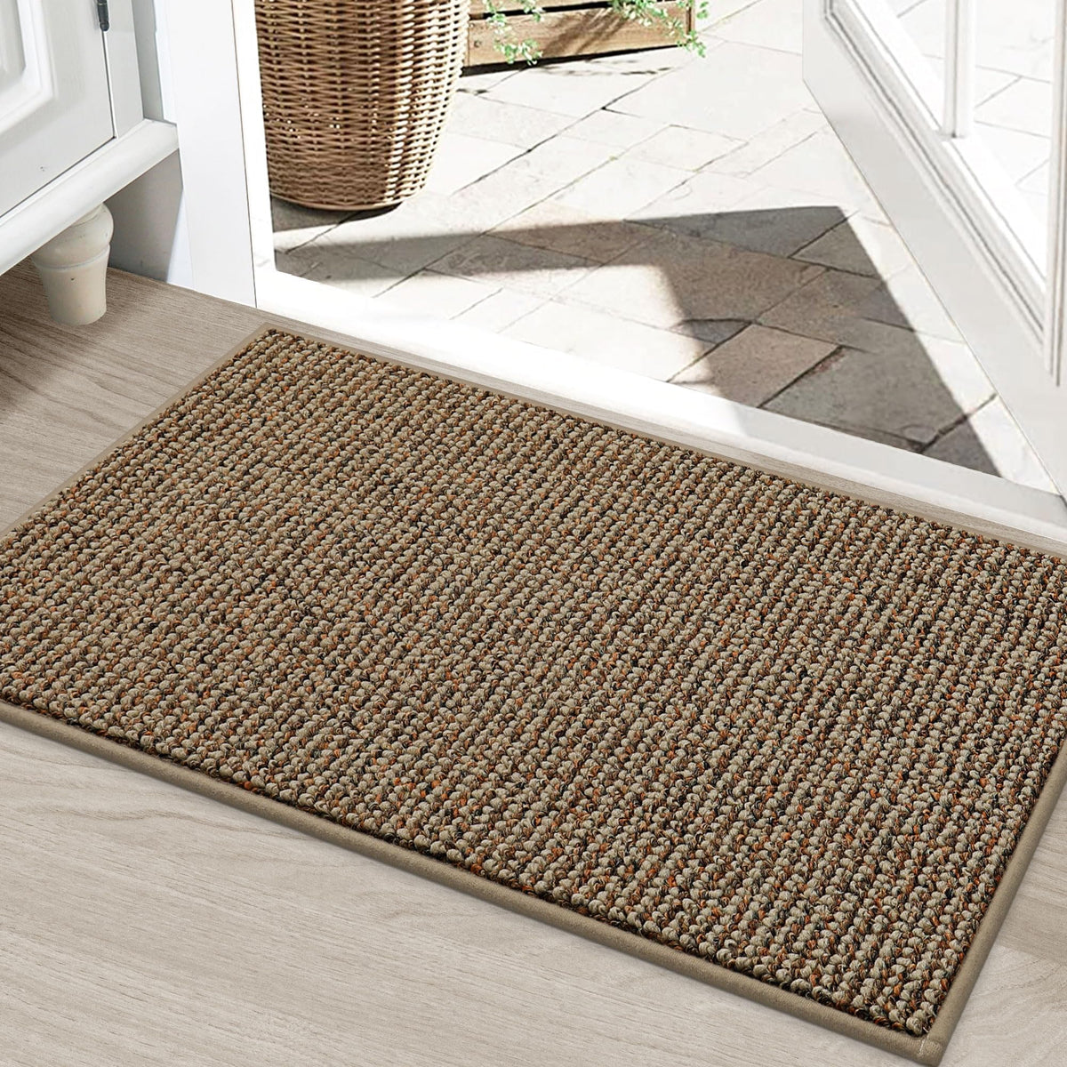 BEQHAUSE Dirt Trapper Door Mat 20"x32", Non-Slip Washable Doormat, Charcoal