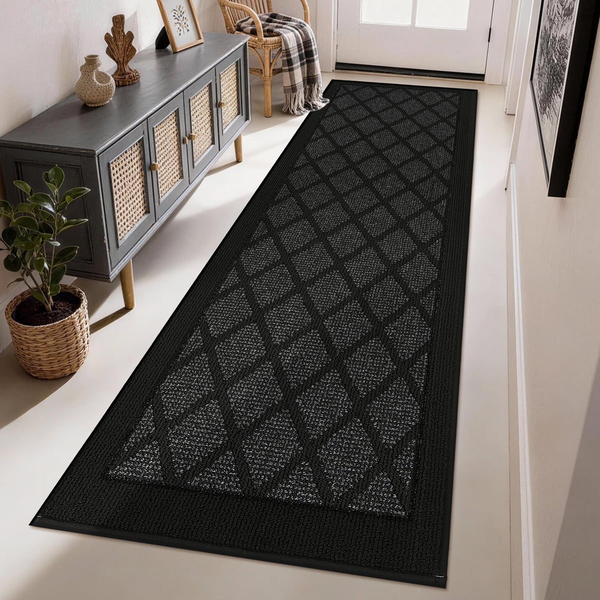 COSY HOMEER Non-Slip Door Mat 20"x32",Entryway Rugs Low Profile,Beige