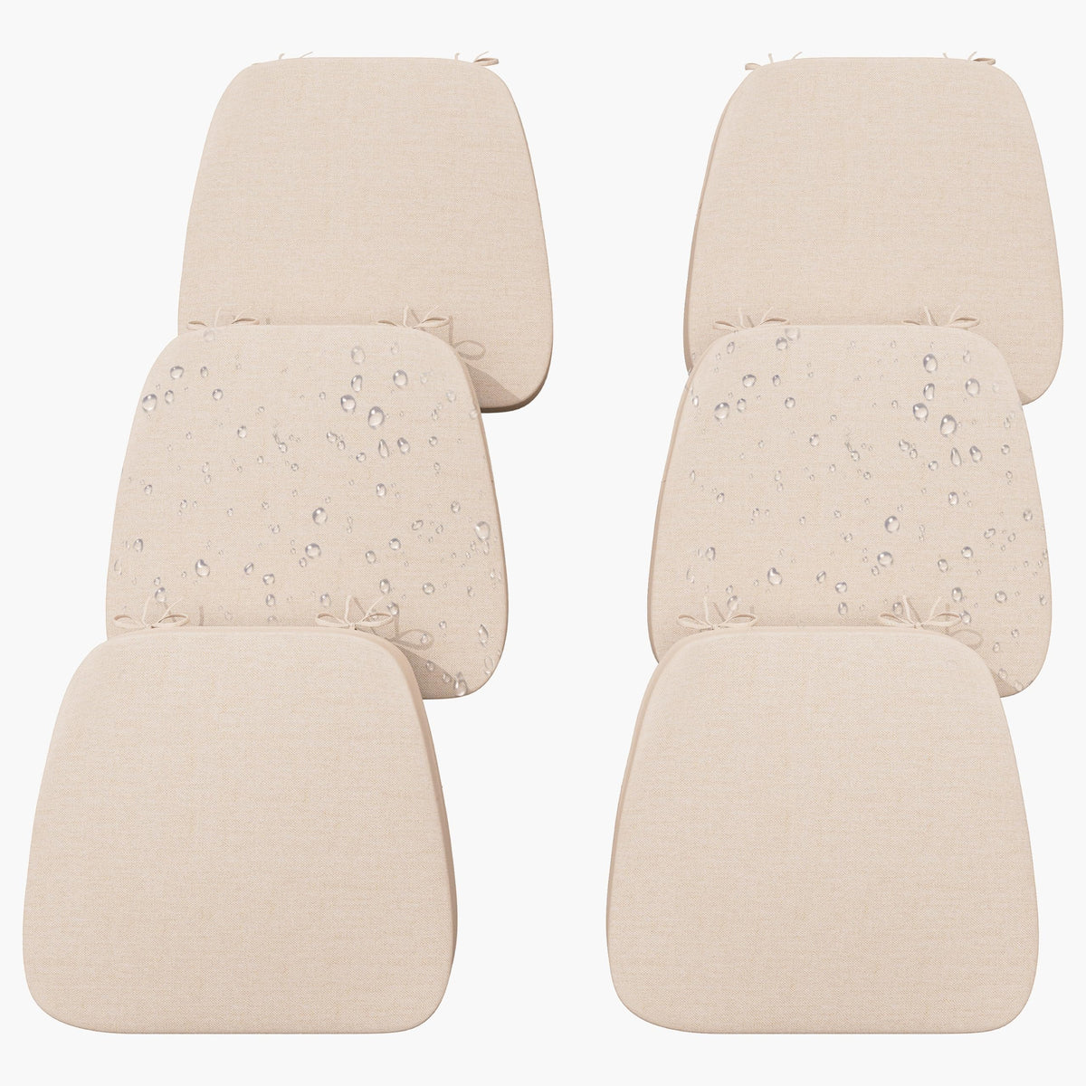 17'' x 16'' x 2.5"Thick Chair Cushions for Dining Chairs, 4 Pack WaterProof Easy Clean Kitchen Chair Pads with Ties and Non-Slip Backing - 30D High Elastic Foam Soft Kitchen Chair Cushions