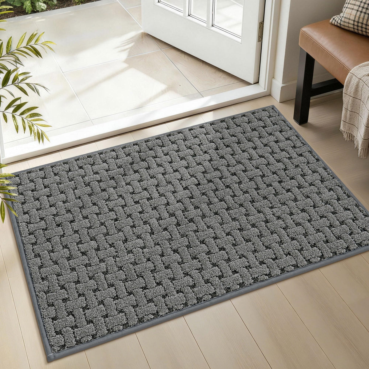 Door Mat Indoor Entrance 36"x60", Non-Slip Entryway Rugs, Blue