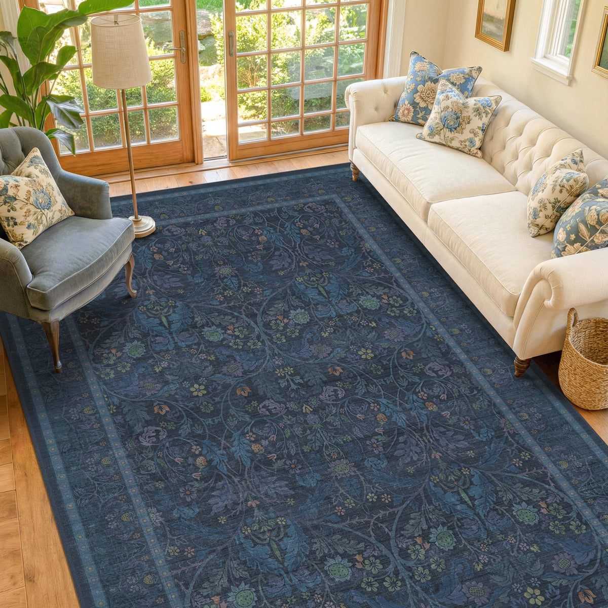 Dark Brown 2x3 Washable Entry Rug, Throw Small Rugs for Entryway Kitchen Bathroom Indoor Door Mat, Farmhouse Floral & Botanical Door Mats, Low Pile Soft Stain Resistant Carpet