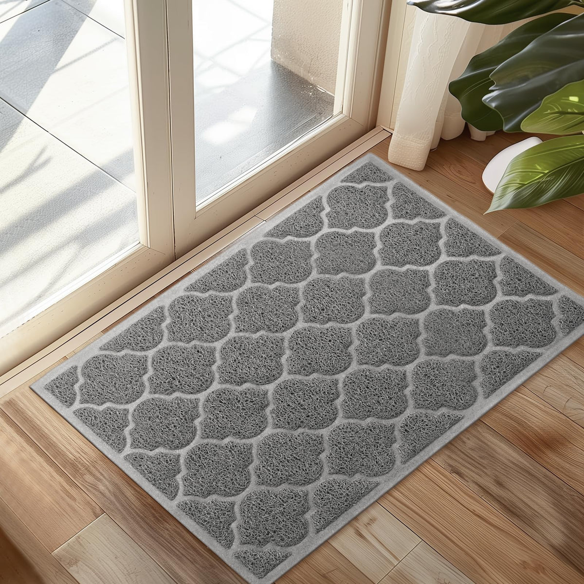 Cosyearn Door Mat, 46x35, Grey, Indoor Outdoor Front Entryway Doormat