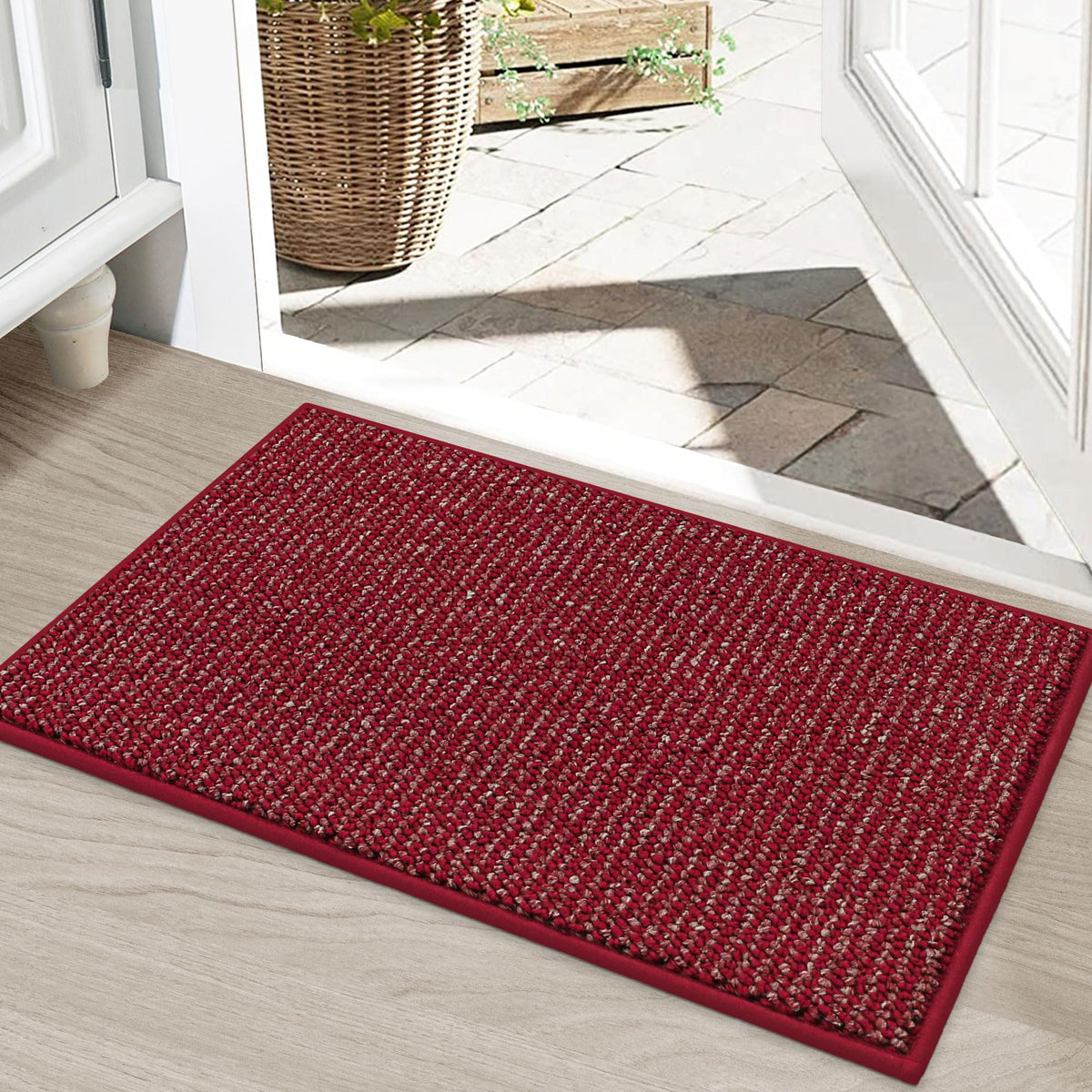 BEQHAUSE Dirt Trapper Door Mat 20" x 32", Non-Slip Washable, Light Beige