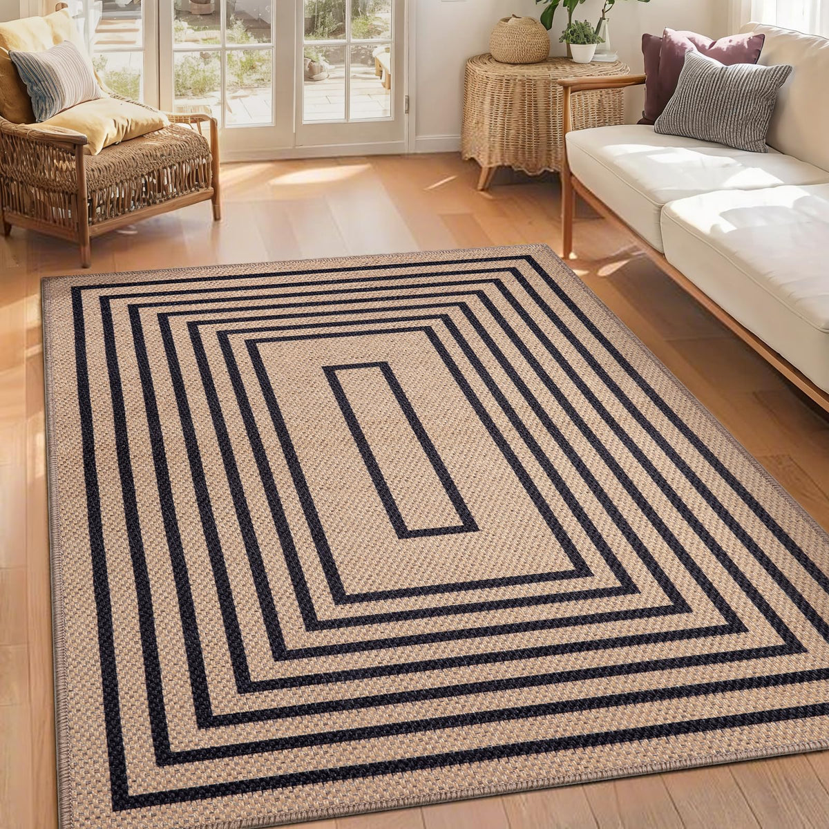 Tangsoo Easy Jute 2x3 Small Outdoor Rug,Washable Non-Slip Entryway Door Mat