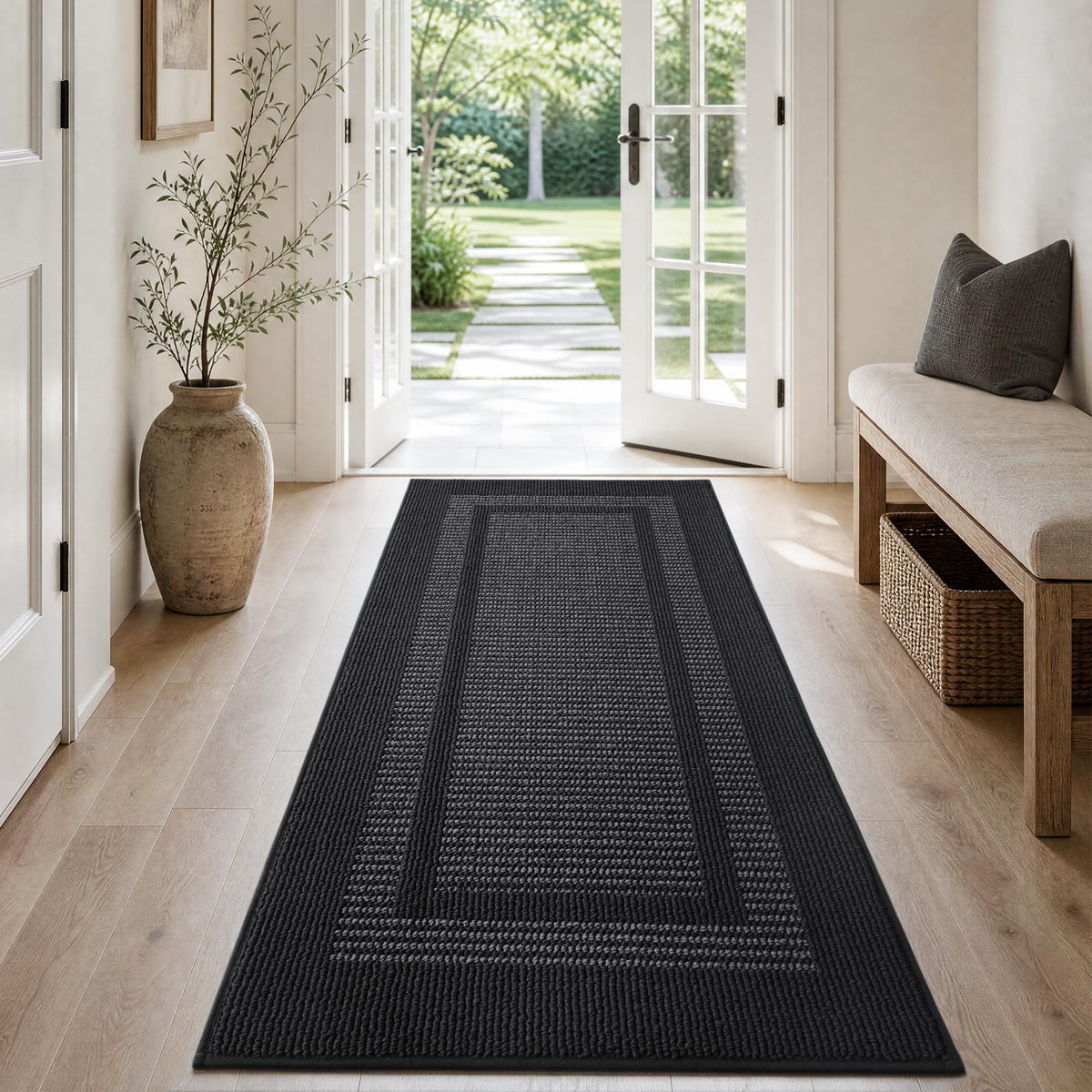 Door Mat-Polypropylene Doormat Indoor Entrance Welcome Mat,Black, 20"x32"