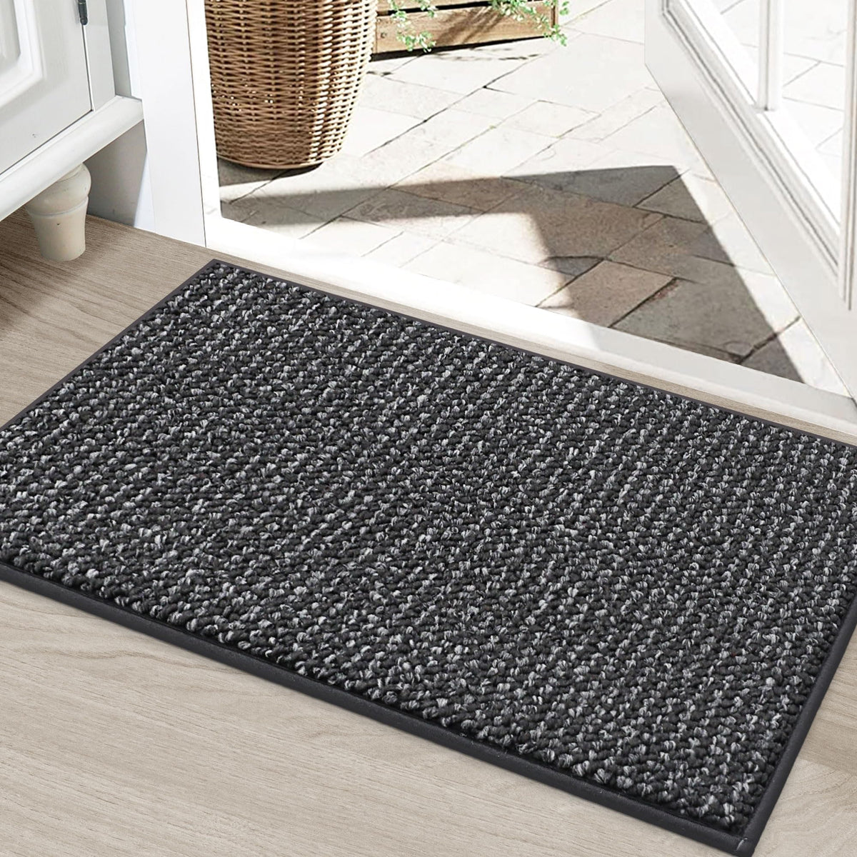 BEQHAUSE Dirt Trapper Door Mat 20" x 32", Non-Slip Washable Doormats, Green