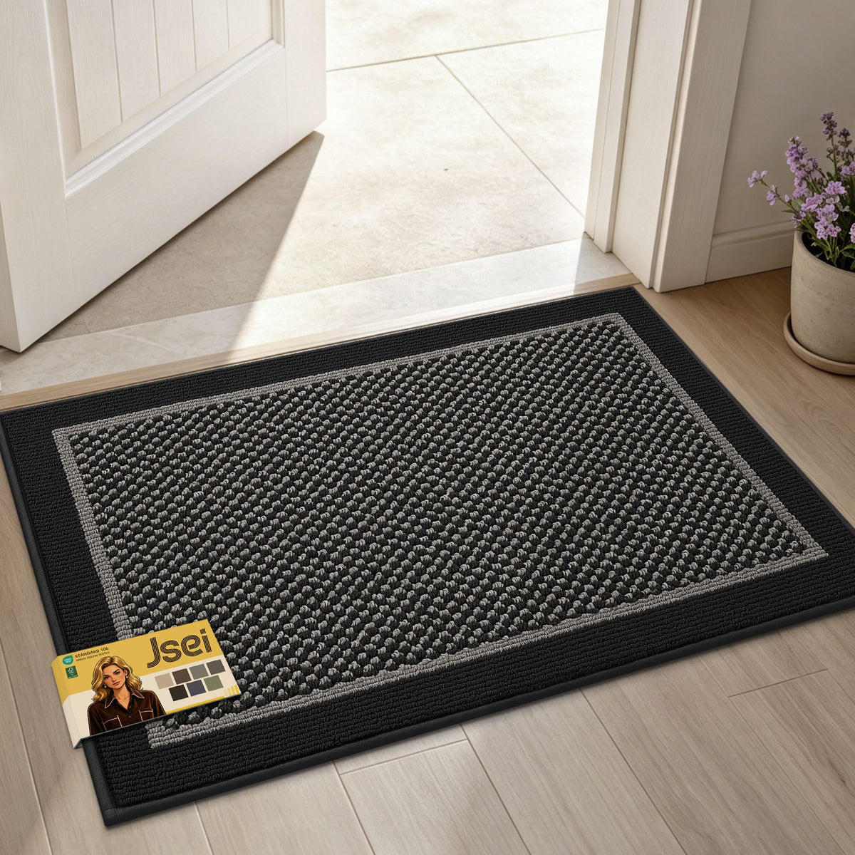 JSEI Dirt Trapper Door Mat 20"x32" , Non-Slip Doormat ,Dark Grey