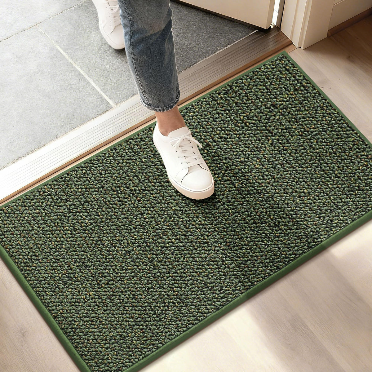 BEQHAUSE Dirt Trapper Door Mat 20" x 32", Non-Slip Washable Doormats, Brown