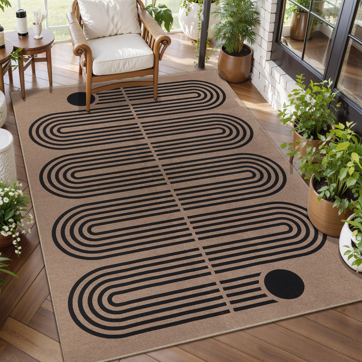 Tangsoo Easy Jute 2x3 Small Outdoor Rug,Washable Non-Slip Entryway Door Mat