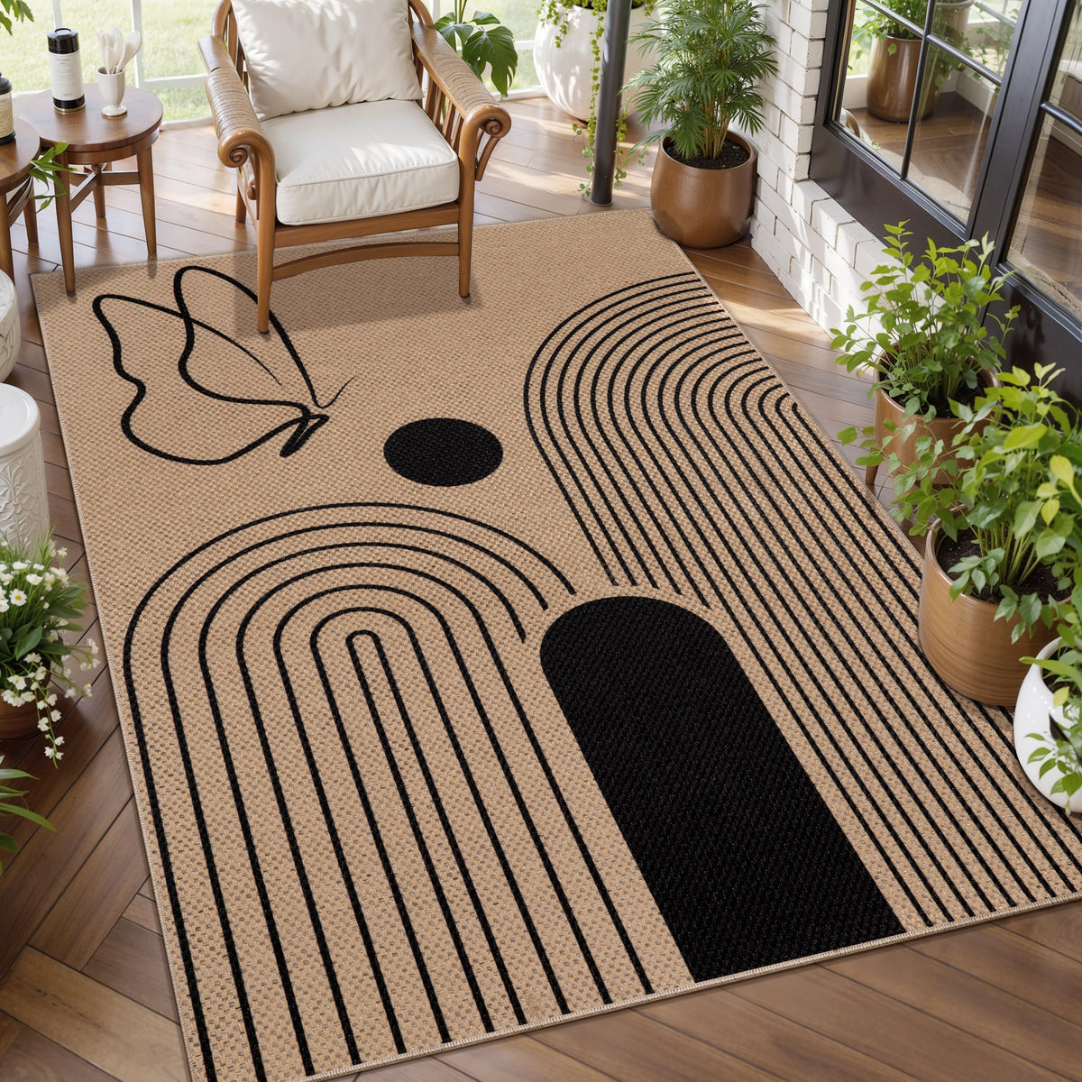Tangsoo Easy Jute 2x3 Small Outdoor Rug,Washable Non-Slip Entryway Door Mat