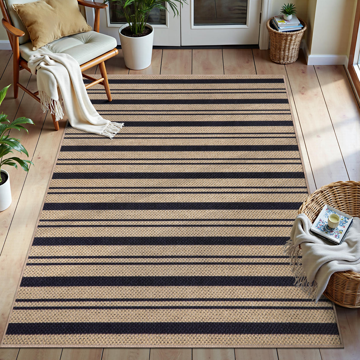 Tangsoo Easy Jute 2x3 Small Outdoor Rug,Washable Non-Slip Entryway Door Mat
