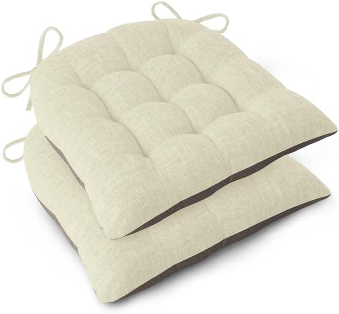 Chair Cushions for Dining Chairs Set of 2 18x16.5x3 in Beige