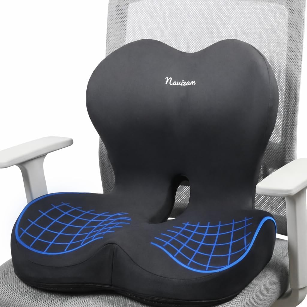 Navizam Lumbar Support Pillow for Office Chair with Memory Foam Cushion