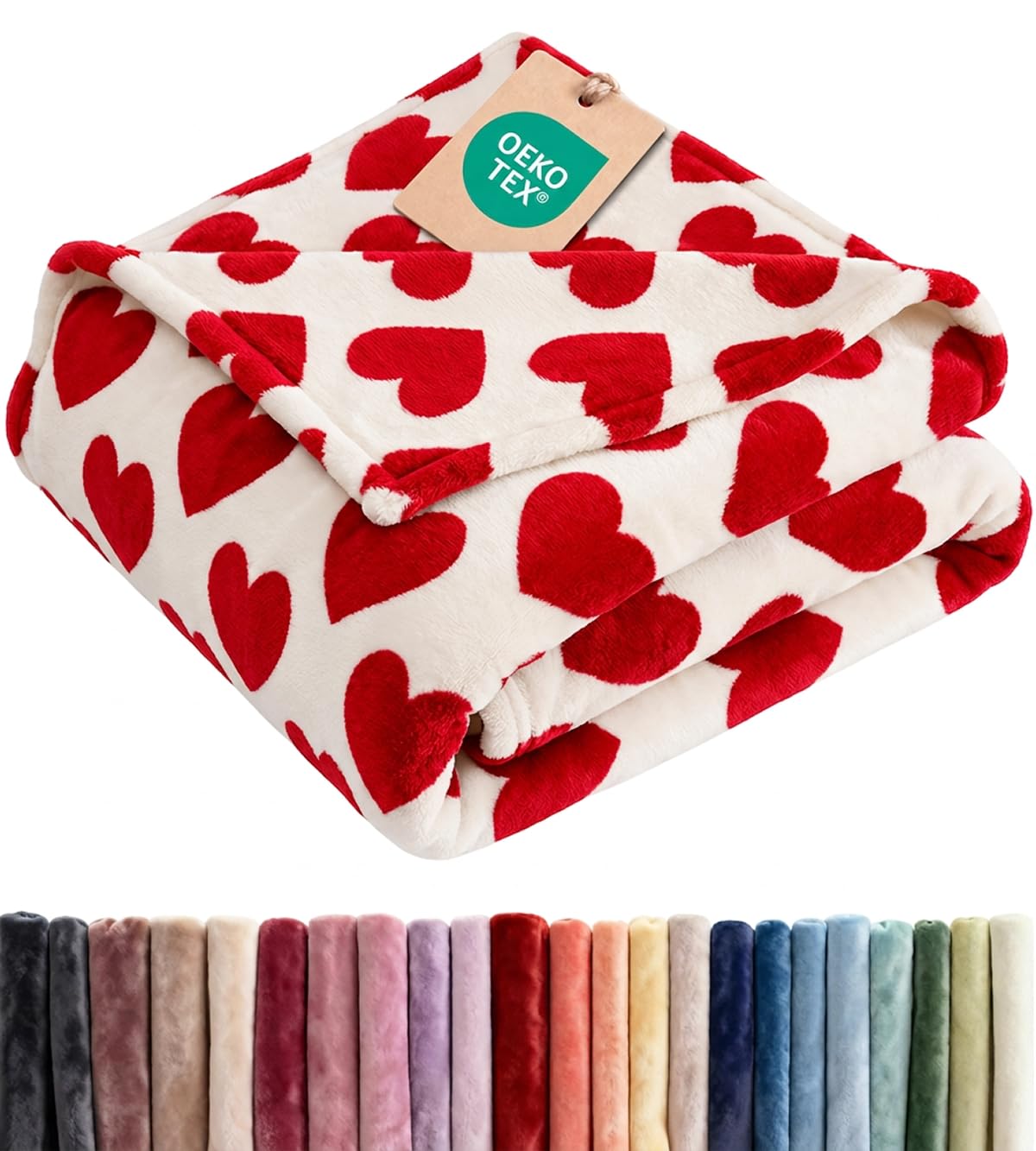 Fleece Blanket Throw Size - Ultra-Soft Warm Flannel Fleece Blanket - Cream