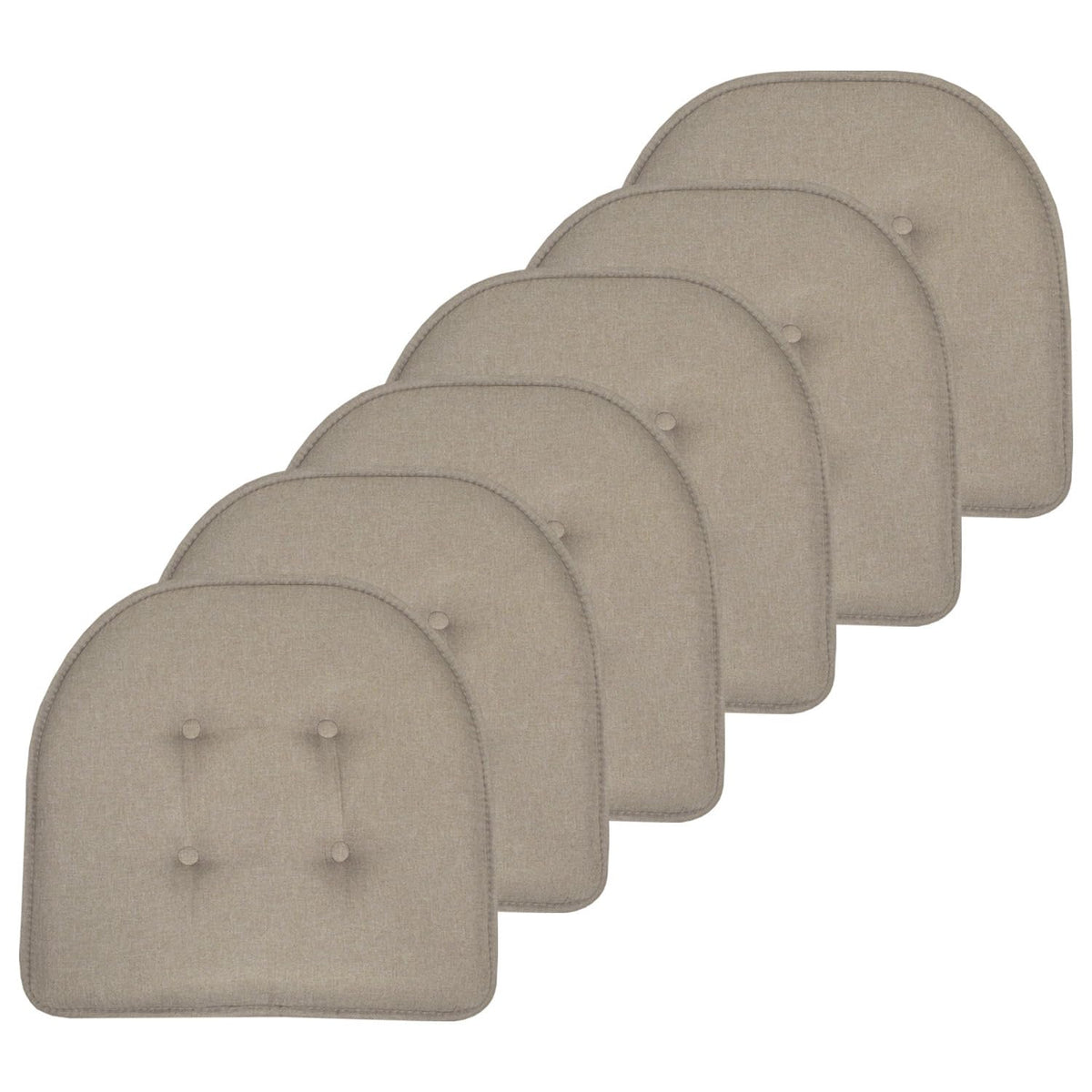 Sweet Home Collection Chair Cushion Memory Foam Pads Tufted Slip Non Skid Rubber Back U-Shaped 17" x 16" Seat Cover, 4 Count (Pack of 1), Army Green