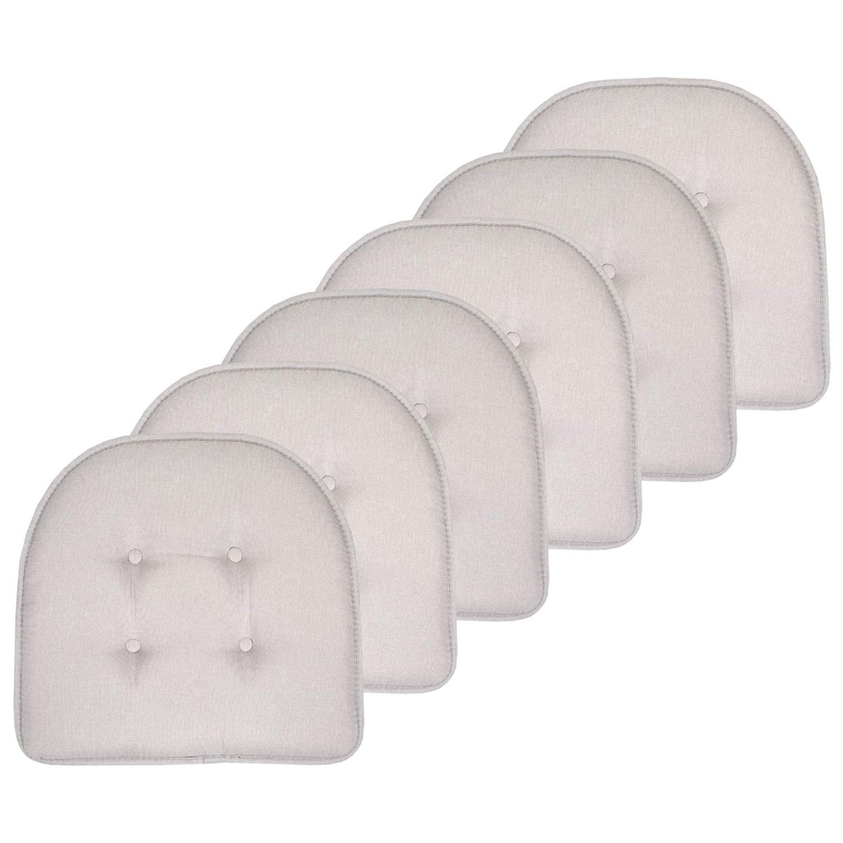 Sweet Home Collection Chair Cushion Memory Foam Pads Tufted Slip Non Skid Rubber Back U-Shaped 17" x 16" Seat Cover, 4 Count (Pack of 1), Army Green