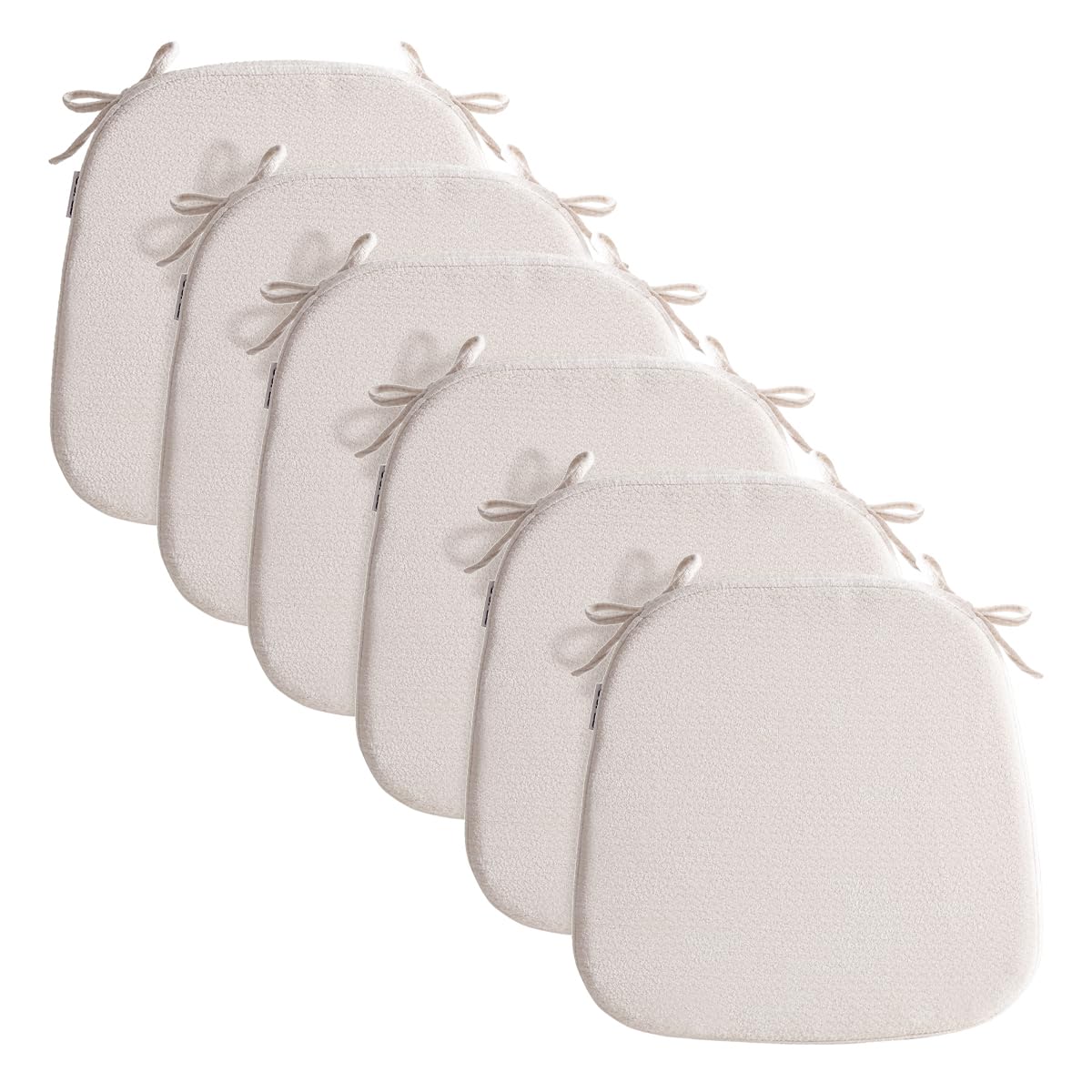 Chair Cushions for Dining Chairs, Washable Chair Pads, Beige, 4 Pack