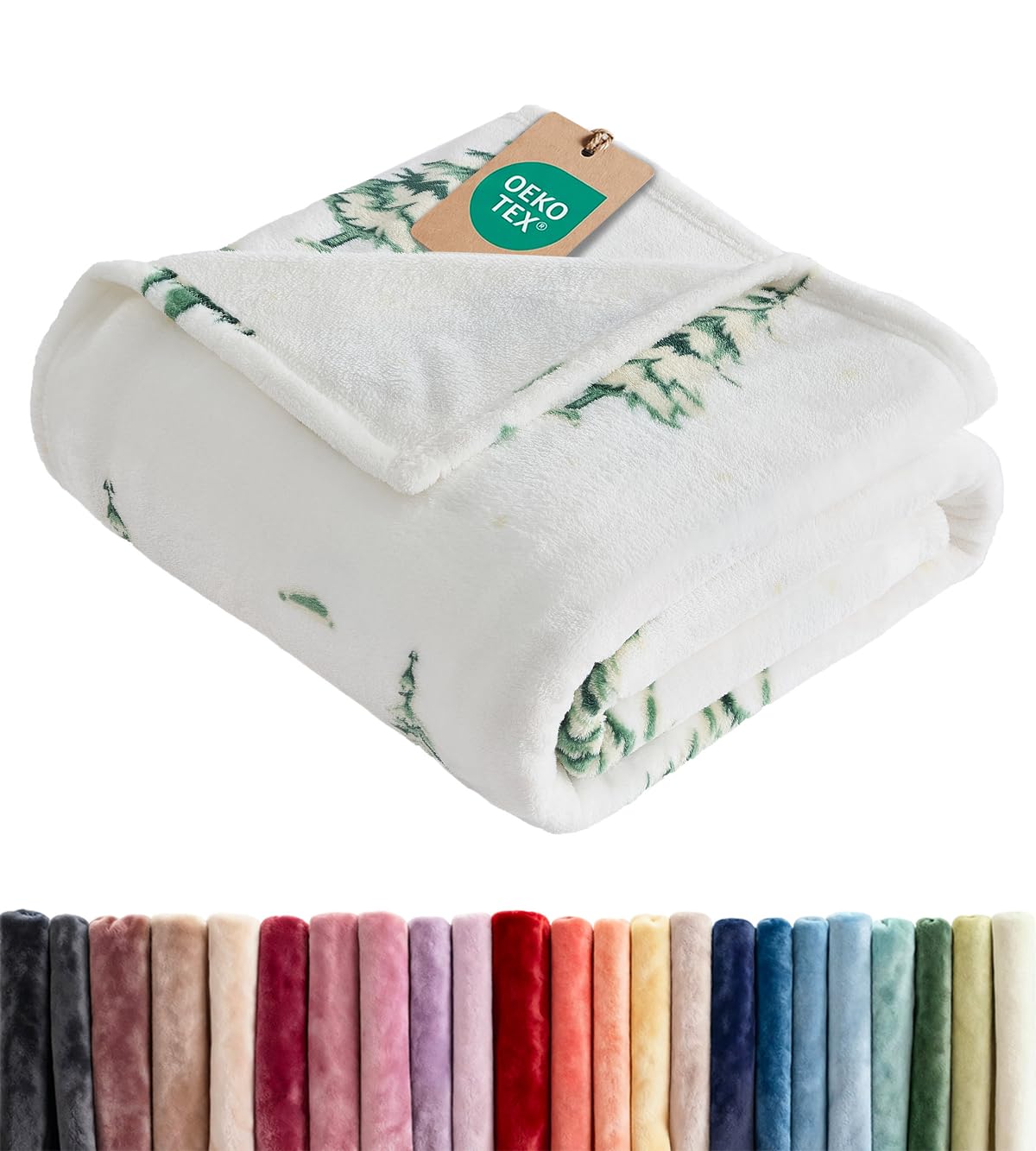 Fleece Blanket Throw Size - Ultra-Soft Warm Flannel Fleece Blanket - Cream